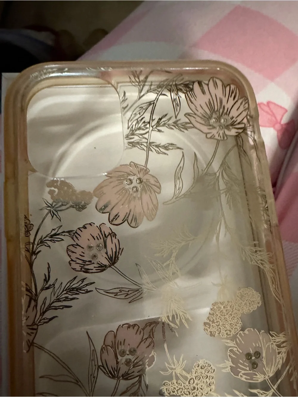 kate spade Pink and Gold Floral Clear Phone Case